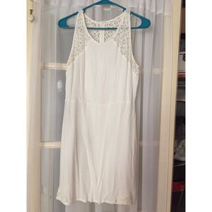 White lace accent dress